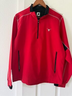 FootJoy FJ Red Half Zip Golf Windbreaker Jacket Men’s Small Performance Pullover